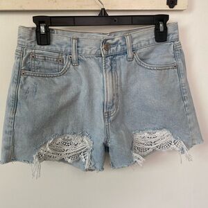 American Eagle lace denim shorts